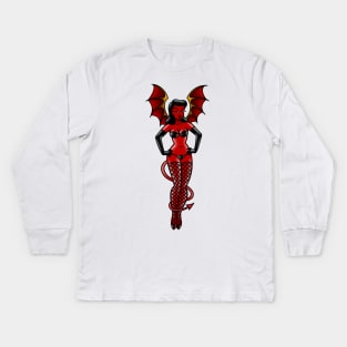 Demon Girl Kids Long Sleeve T-Shirt